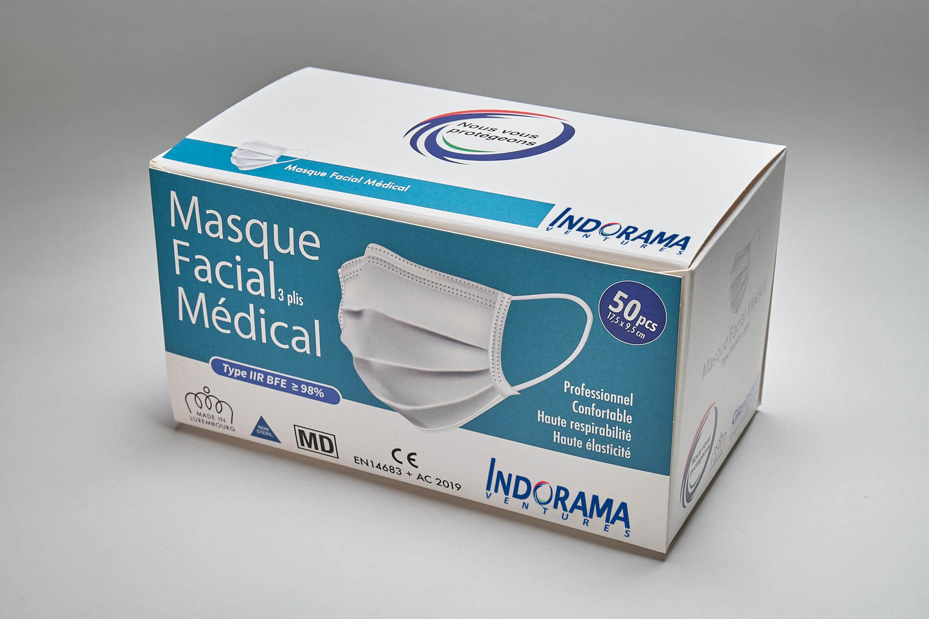 Medical face masks made in Luxembourg GLANZSTOFF